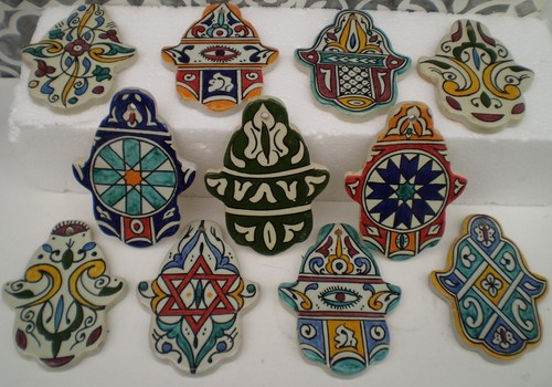 Moroccan hand painted - painted, ceramic