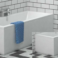 Bathroom MDF Front & End Bath Panels White Moisture Resistant Bathroom Tub Cover