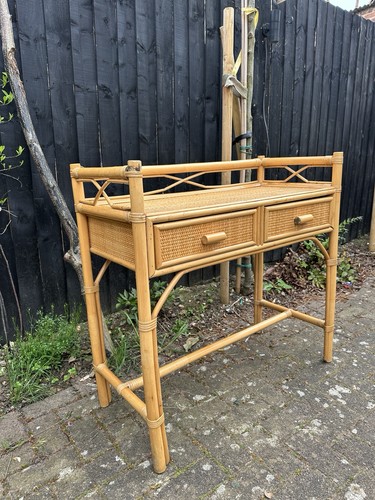 Vintage bamboo rattan console - vintage,
