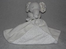 Marks and Spencer elephant comforter soft toy white blankie polka dot spotty