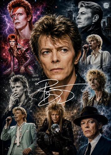 David bowie signed - david, pre-print