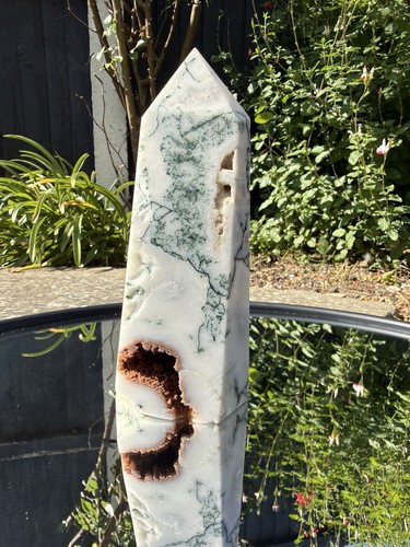 Large moss agate tower 462g - tower,