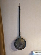 Vintage Brass Bed Warmer / Warming Pan With Long Wooden Handle