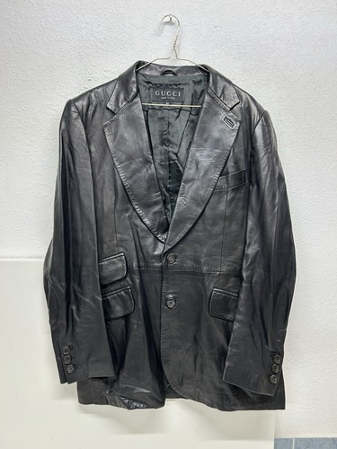 Gucci black leather jacket - black,