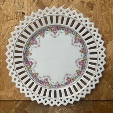 Vintage Schumann China Pierced Floral Garland Plate, Bavaria 18cm