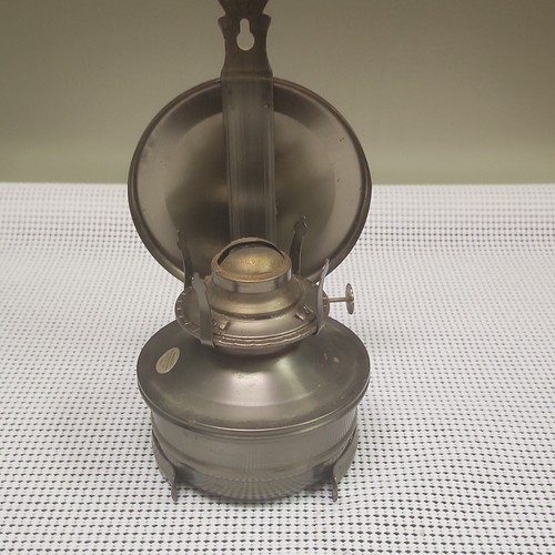 Antique metal mining oil lamp - antique,