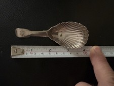 ANTIQUE STERLING SILVER WILLIAM CUMMINGS DUBLIN TEA CADDY SPOON