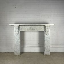 Original Victorian White Carrara Marble Fire Surround with Corbels