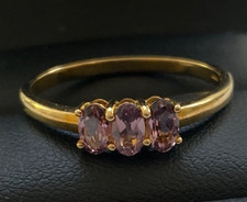 SUPERB 9CT GOLD ALEXANDRITE DIAMOND RING  - SIZE "R1,2"