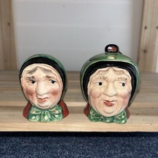 Vintage Mustard Jam Pot & Pepper Pot Beswick England Sairey Gamp no 1206 Dickens