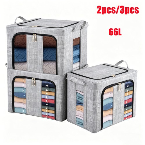 3pcs 66l clothes storage - clothes, box