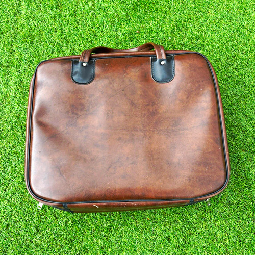 Brown lawn bowls - lawn, bag