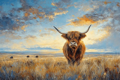 Highland cow canvas picture - canvas,