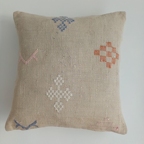 Moroccan cactus silk cushion - cactus,