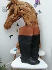 Schuh Knee High Riding Style Back Zip Boots Size EU 37 UK 4 Fab