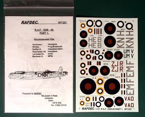 Rafdec decals rf7207 - rafdec, 1/72
