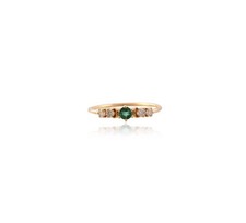 Natural Zambian Emerald and Diamonds Ring Anniversary Gift 14K Yellow Gold