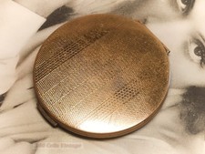 Stratton art deco gold tone Vintage Powder Compact: Makeup Mirror-1g