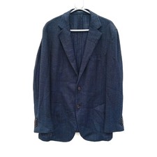 Suit Supply Men's Wool Silk Blazer UK 46 IT56 Navy Blue Unlined RMF30-SM