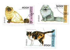vintage stamps CATS GUINEA