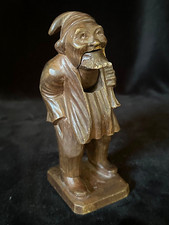 STANDING BEARDED MAN WITH BAG CARVED NUTCRACKER Antique Swiss Black Forest c1885