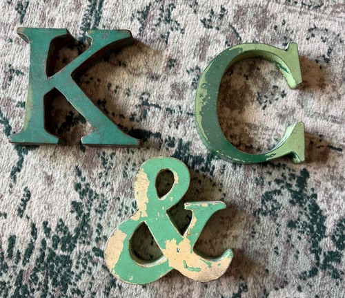 Vintage metal sign - letters, –