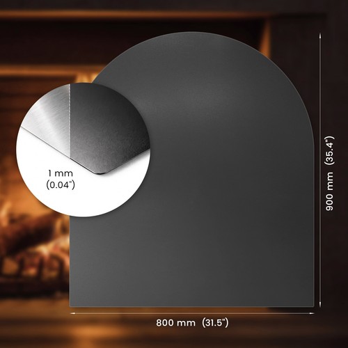 Black steel hearth - hearth, mat