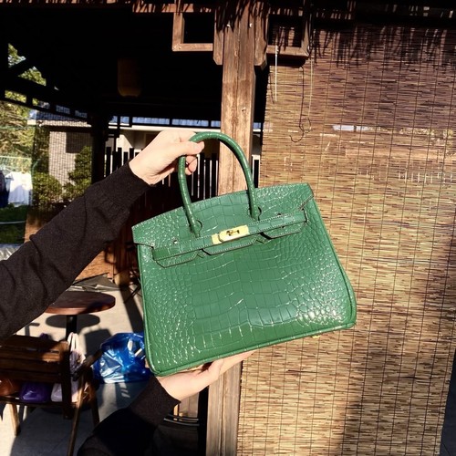 Emerald green croc - emerald, croc-embossed