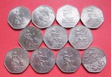 Various large uk 50p coins -