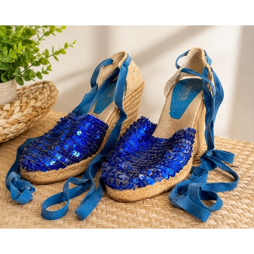 Madison blue sequin espadrille - blue,
