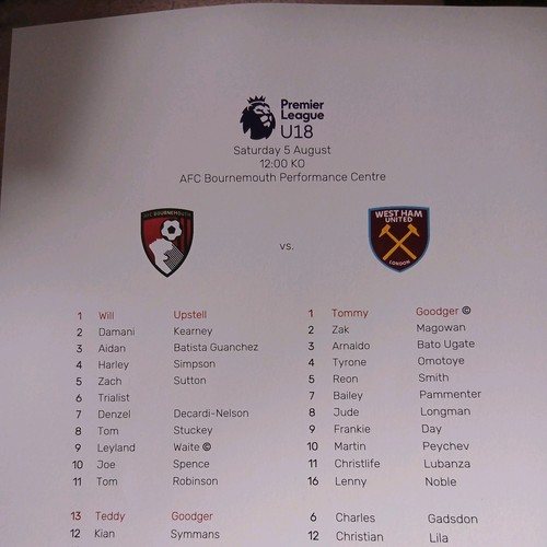Bournemouth u18s west - v,