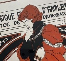 Vintage Mucha Mirror Art Nouveau Prince Of Denmark Mucha 1970s