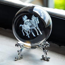 3D Laser Horse Crystal 60Mm