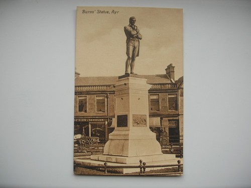 Ayr postcard burns statue - postcard,