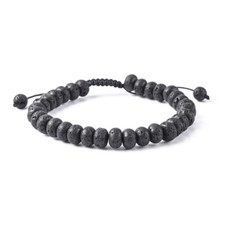 Natural 8mm Lava Rock Diffuser Braided Nylon Macrame Cord Bracelet UK