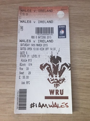 Wales ireland used ticket - wales, v
