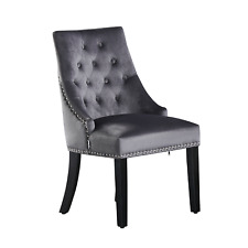 Dark Grey Velvet Dining Chairs