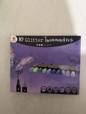 10 Glitter Twin Markers Purple