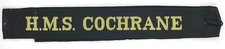 Vintage HMS Cochrane Cap Tally