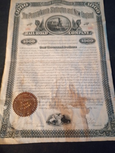 Railway share certificate - us,