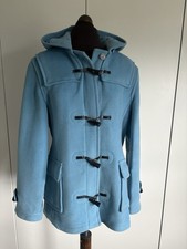 Aquascutum Blue Turquoise Duffle Coat With Bone Toggles. Size 10