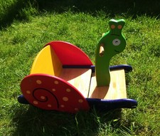 Rocking Wooden Snail Rocker John Crane Pin Toy