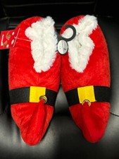 SLUMBERZ SANTA/ELF XMAS SLIPPERS WITH BELL - SIZE 7-8