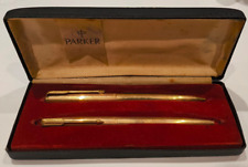 Vintage Parker gold ballpoint pen & propelling pencil boxed