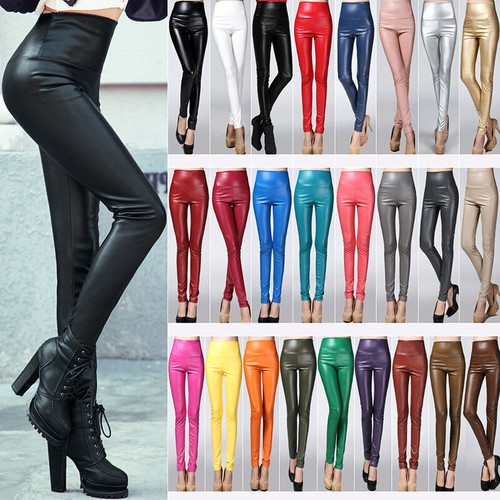 Womens leather wet look - leather,