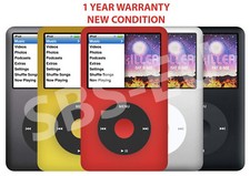 Apple iPod Classic 7th Generation 512 256 160 120 80 GB -Black Silver Gold Red