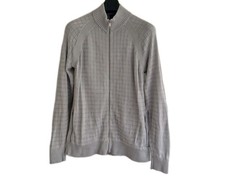 Armani Exchange Mens Grey Cotton Blend Full Zip Cardigan Sweater. Size Large. 