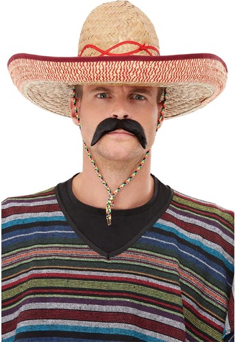 Adult sombrero straw hat brown - hat,
