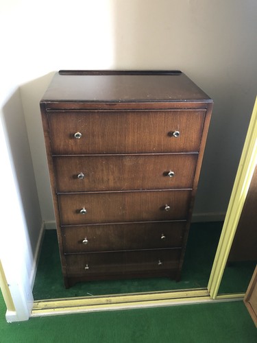 Vintage dark wood drawer - 5,