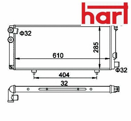 Coolant radiator 600 142 - 600, hart